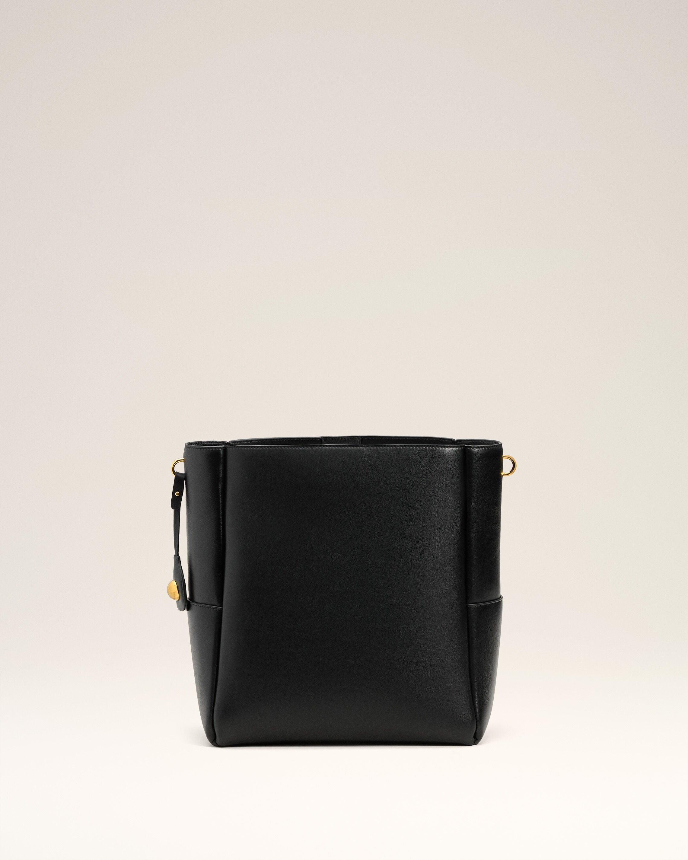 Black Smooth Leather Carrousel Bucket Bag - 10