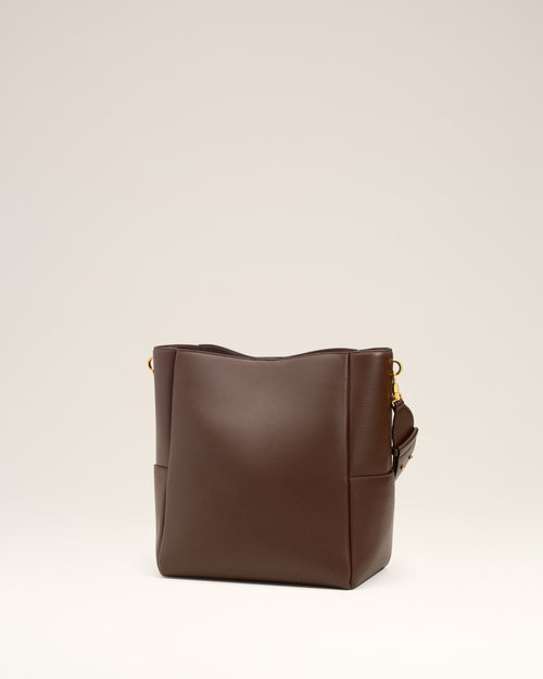 Brown Smooth Leather Carrousel Bucket Bag - Woman - 12 - AMI Paris - Ami Paris