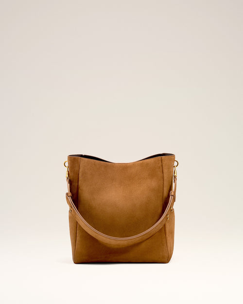 Brown Smooth Leather Carrousel Bucket Bag - Man - 5 - AMI Paris - Ami Paris