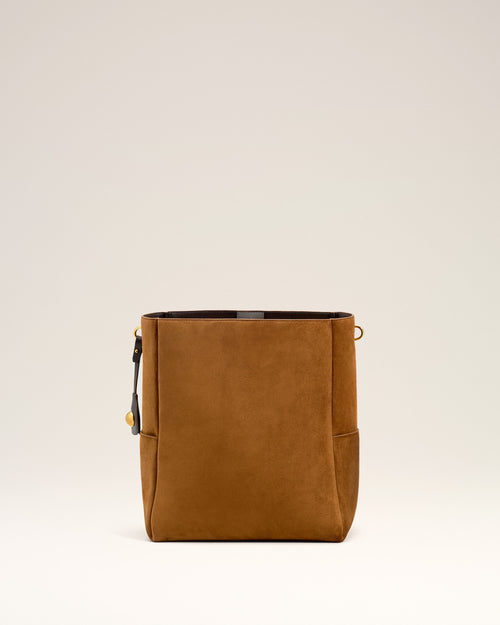 Brown Smooth Leather Carrousel Bucket Bag - 10 - Ami Paris