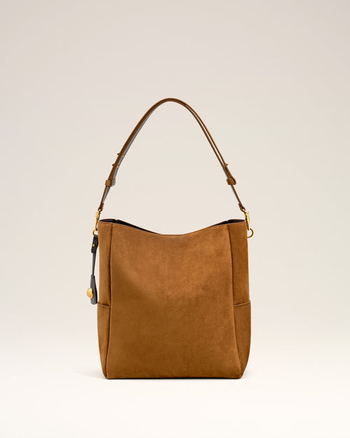 Brown Smooth Leather Carrousel Bucket Bag - 1 - Ami Paris