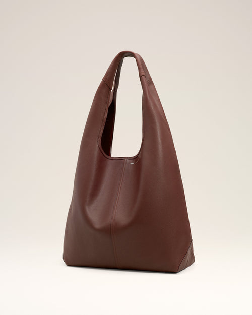 Burgundy Supple Leather Etienne Hobo Bag - 10 - Ami Paris