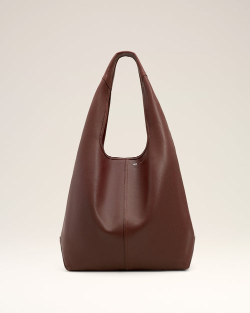 Burgundy Soft Leather Etienne Hobo Bag - 2 - Ami Paris