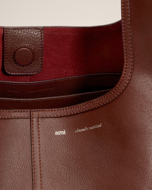 Burgundy Supple Leather Etienne Hobo Bag - 6 - Ami Paris