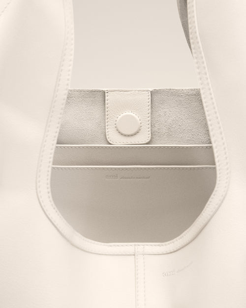 White Soft Leather Etienne Hobo Bag - 6 - Ami Paris