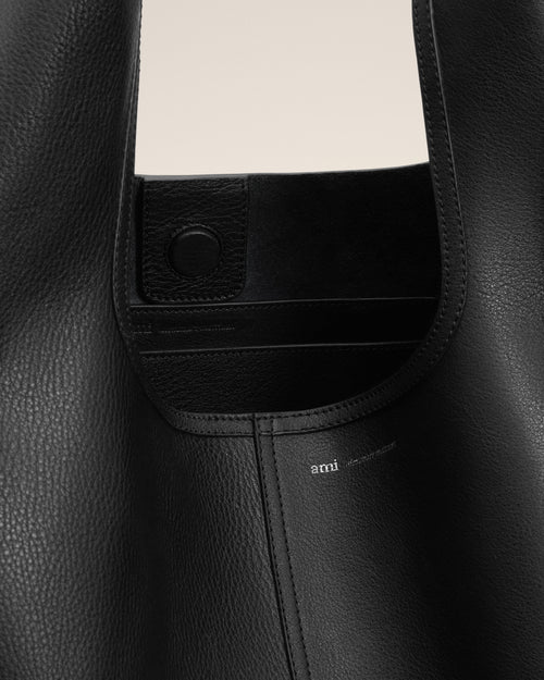 Black Soft Leather Etienne Hobo Bag - 13 - Ami Paris