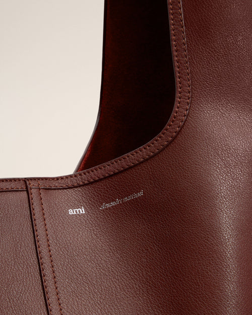 Burgundy Supple Leather Etienne Hobo Bag - 12 - Ami Paris