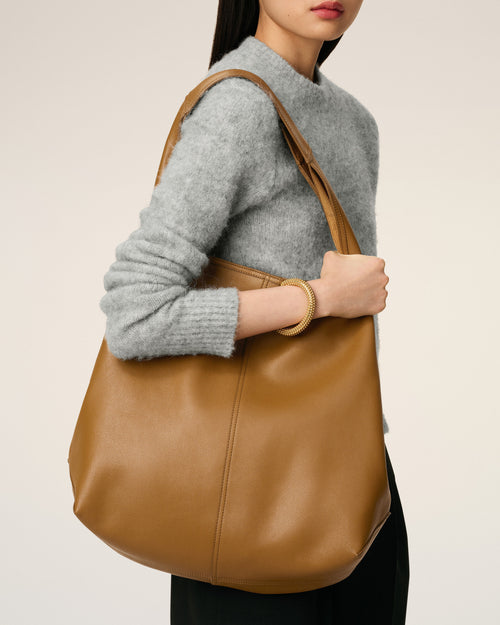                                     Sac Hobo Jaune Etienne En Cuir Souple - 3                                 - Ami Paris