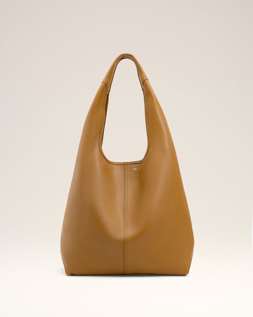 Bolso hobo Etienne de piel flexible amarilla - Mujer - 13 - AMI Paris - Ami Paris