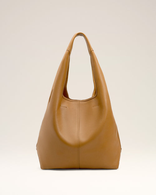 Bolso hobo Etienne de piel flexible amarilla - Mujer - 9 - AMI Paris - Ami Paris