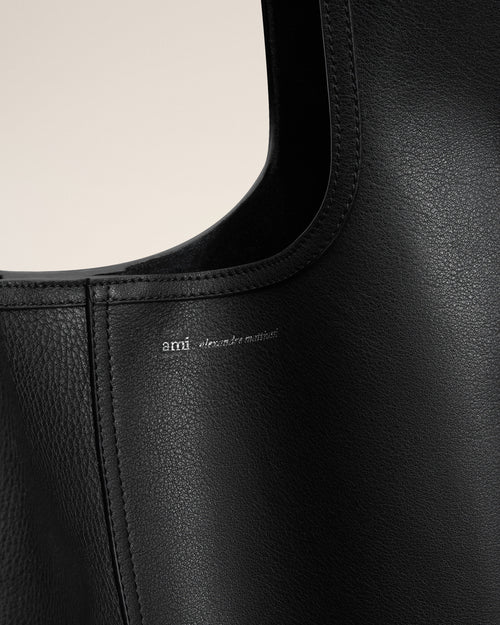 Black Taurillon Leather Etienne Hobo Bag - 12 - Ami Paris