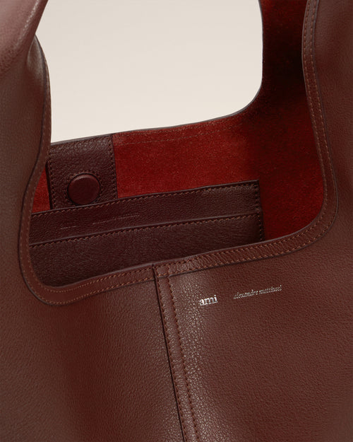 Burgundy Supple Leather Etienne Shoulder Bag - 5 - Ami Paris