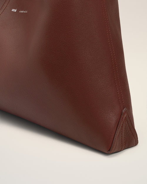 Burgundy Supple Leather Etienne Shoulder Bag - 12 - Ami Paris