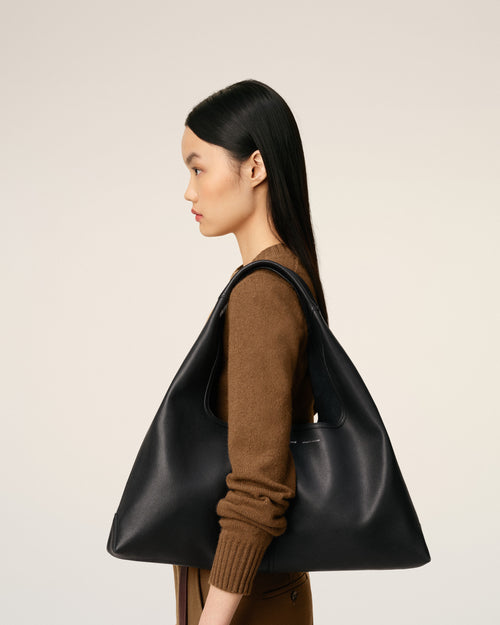                                     Black Soft Leather Etienne Shoulder Bag - 3                                 - Ami Paris