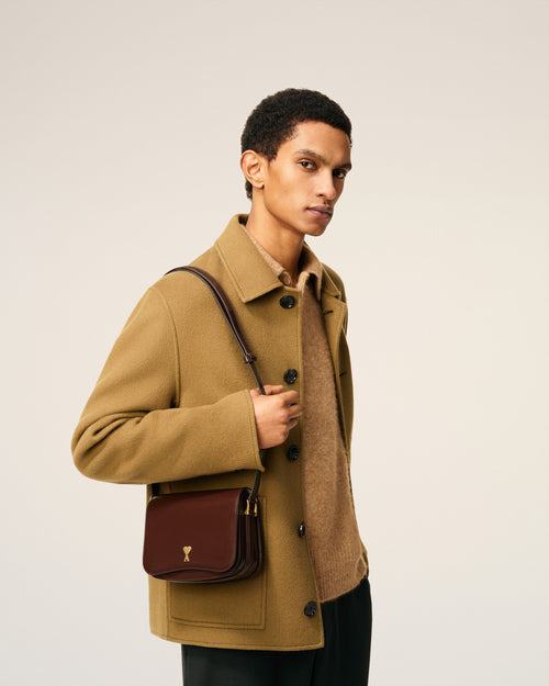 Burgundy Glazed Leather Paris Paris Bag - 2 - Ami Paris