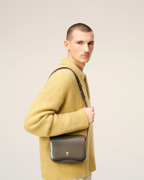 Grey Glazed Leather Paris Paris Bag - Man - 2 - AMI Paris - Ami Paris