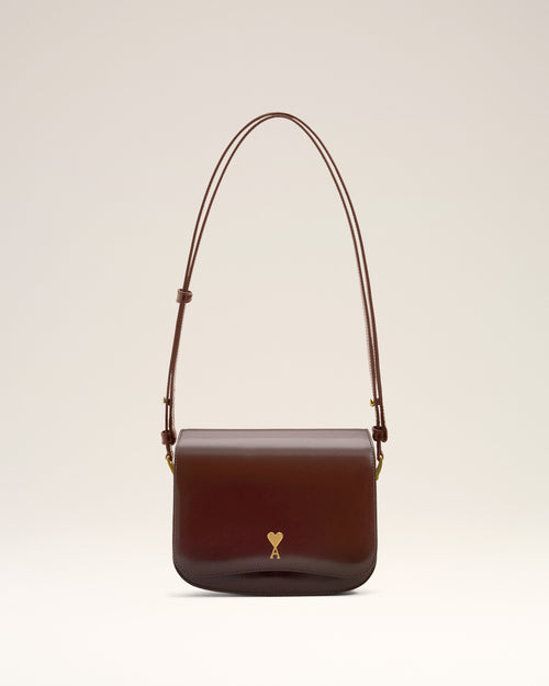Burgundy Glazed Leather Paris Paris Bag - CHERRY - Ami Paris
