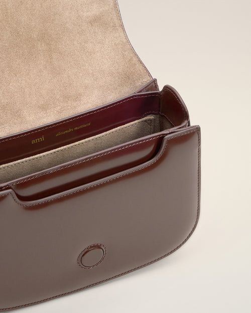 Burgundy Glazed Leather Paris Paris Bag - 6 - Ami Paris