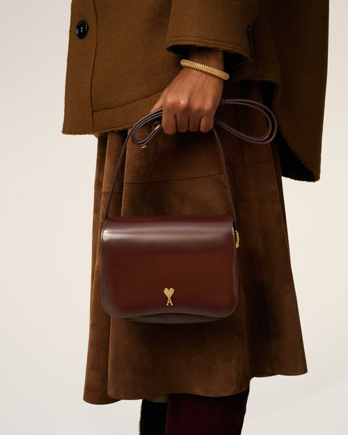 Burgundy Glazed Leather Paris Paris Bag - Woman - 8 - AMI Paris - Ami Paris