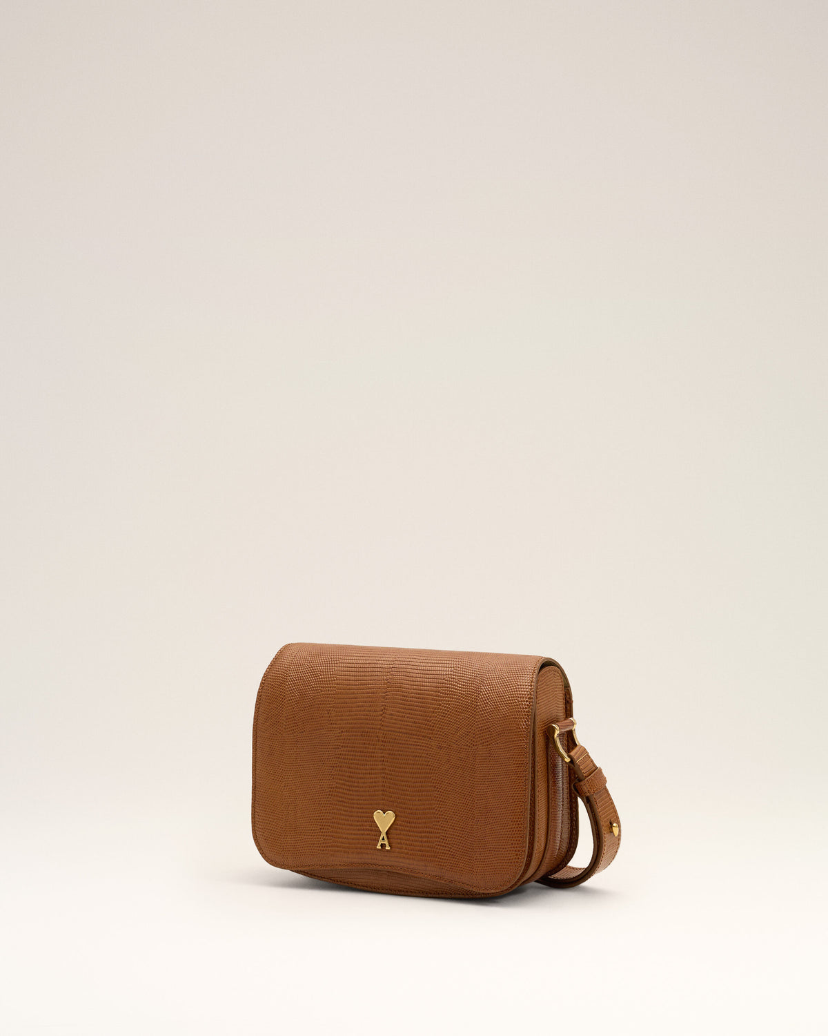 Brown lizard embossed cowhide leather Paris Paris bag - 9