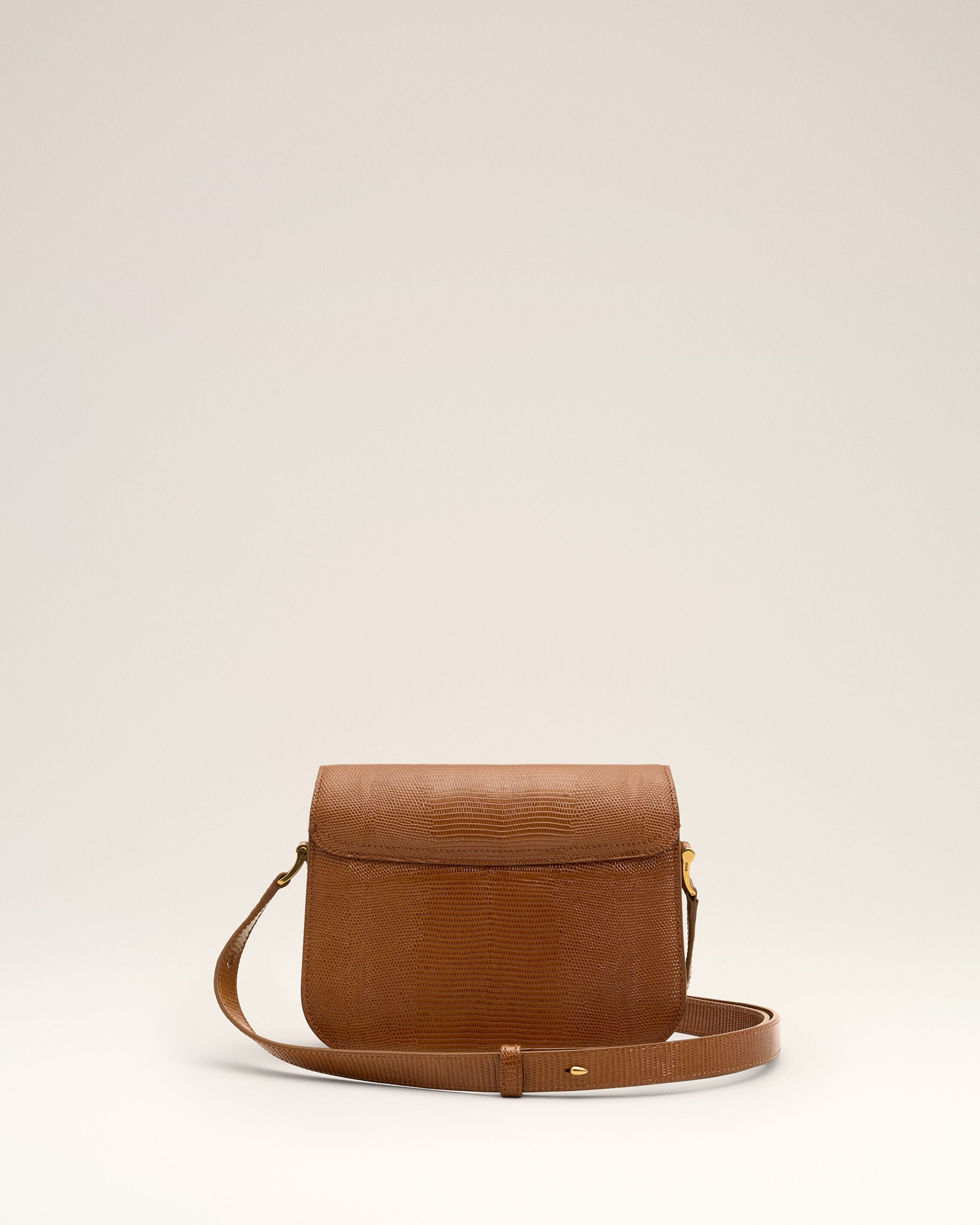 Brown lizard embossed cowhide leather Paris Paris bag - 4