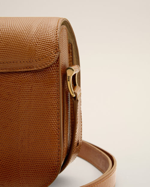 Brown lizard embossed cowhide leather Paris Paris bag - Woman - 11 - AMI Paris - Ami Paris