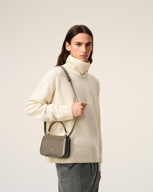 Grey Glazed Leather Top Handle Paris Paris Bag - 2 - Ami Paris