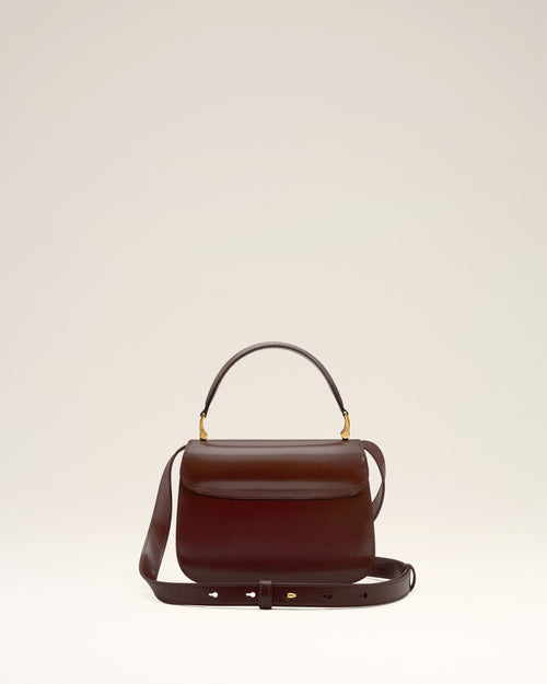 Burgundy Glazed Leather Handle Paris Paris Bag - Woman - 11 - AMI Paris - Ami Paris