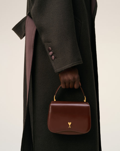 Burgundy Glazed Leather Handle Paris Paris Bag - Man - 7 - AMI Paris - Ami Paris