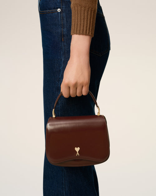 Bolso Paris Paris con asa de piel lacada burdeos - 14 - Ami Paris