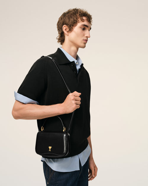 Bolso Paris Paris con asa superior de piel de vaca negra - Hombre - 2 - AMI Paris - Ami Paris