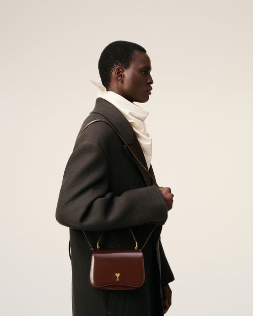 Bolso Paris Paris con asa de piel lacada burdeos - 2 - Ami Paris