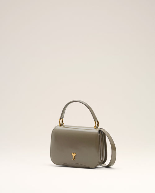 Grey Glazed Leather Top Handle Paris Paris Bag - Woman - 10 - AMI Paris - Ami Paris