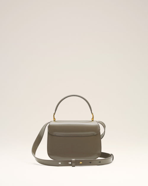 Grey Glazed Leather Top Handle Paris Paris Bag - Woman - 10 - AMI Paris - Ami Paris