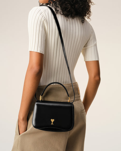 Black Cow Leather Top Handle Paris Paris Bag - 14 - Ami Paris