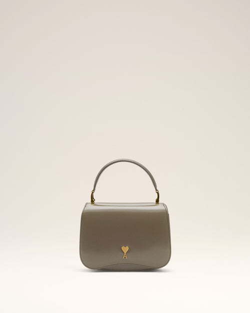 Grey Glazed Leather Top Handle Paris Paris Bag - Woman - 8 - AMI Paris - Ami Paris