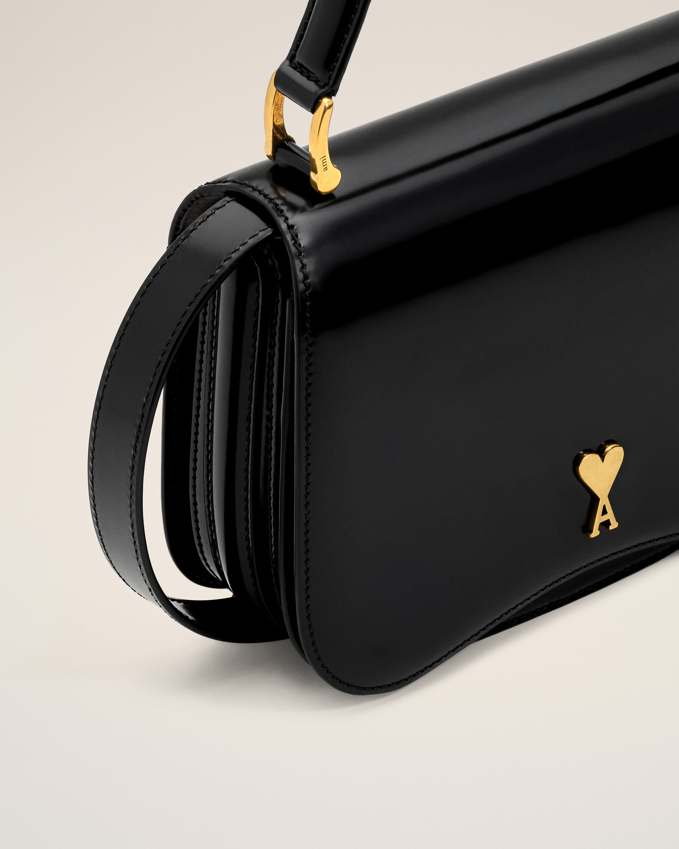 Black Cow Leather Top Handle Paris Paris Bag - 12