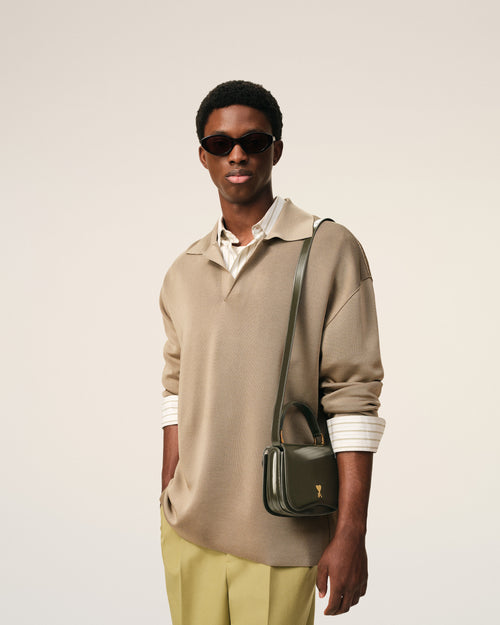 Bolso Paris Paris con asa superior de piel de vaca verde - Hombre - 2 - AMI Paris - Ami Paris