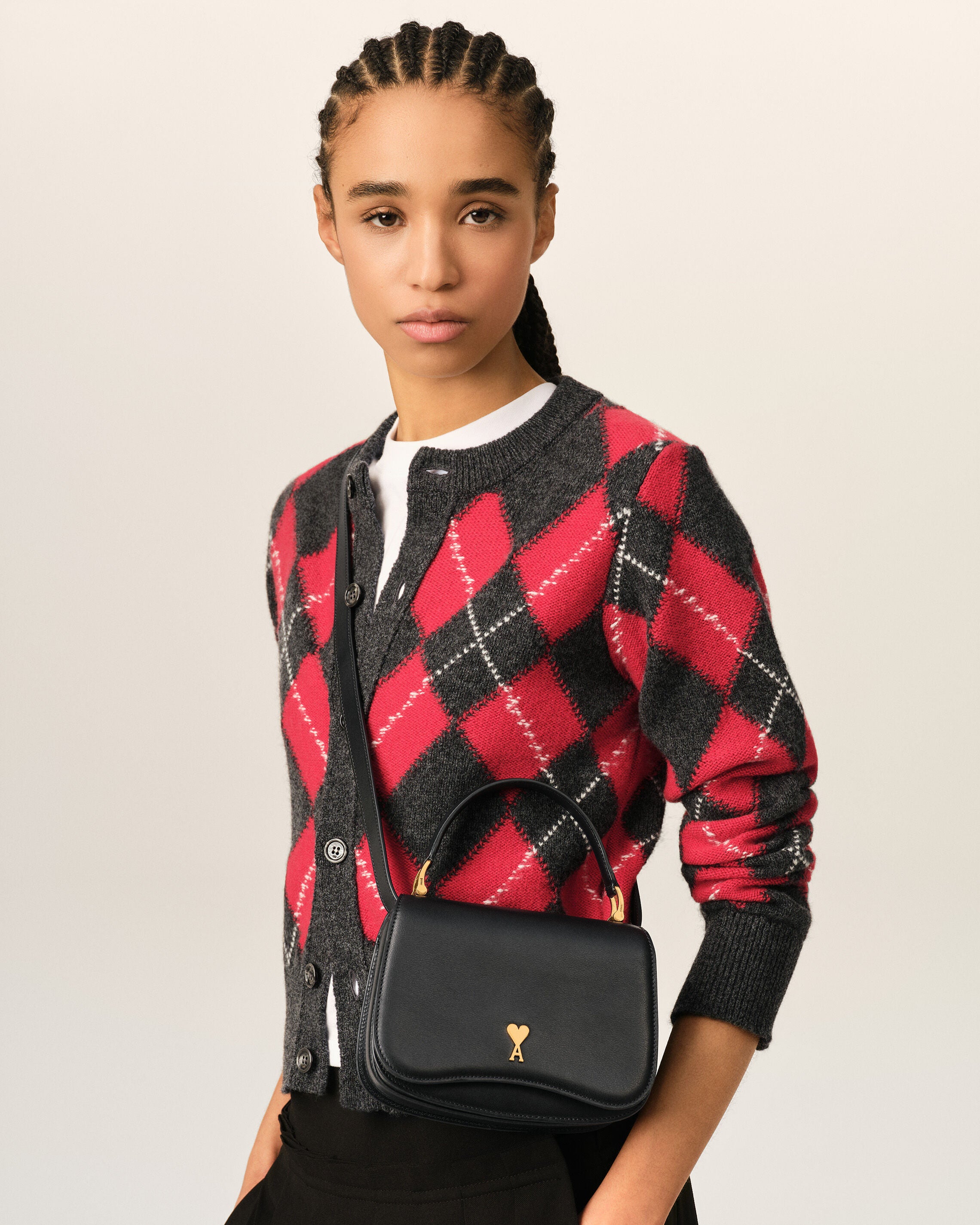 Black cowhide leather Paris Paris top handle bag - 9