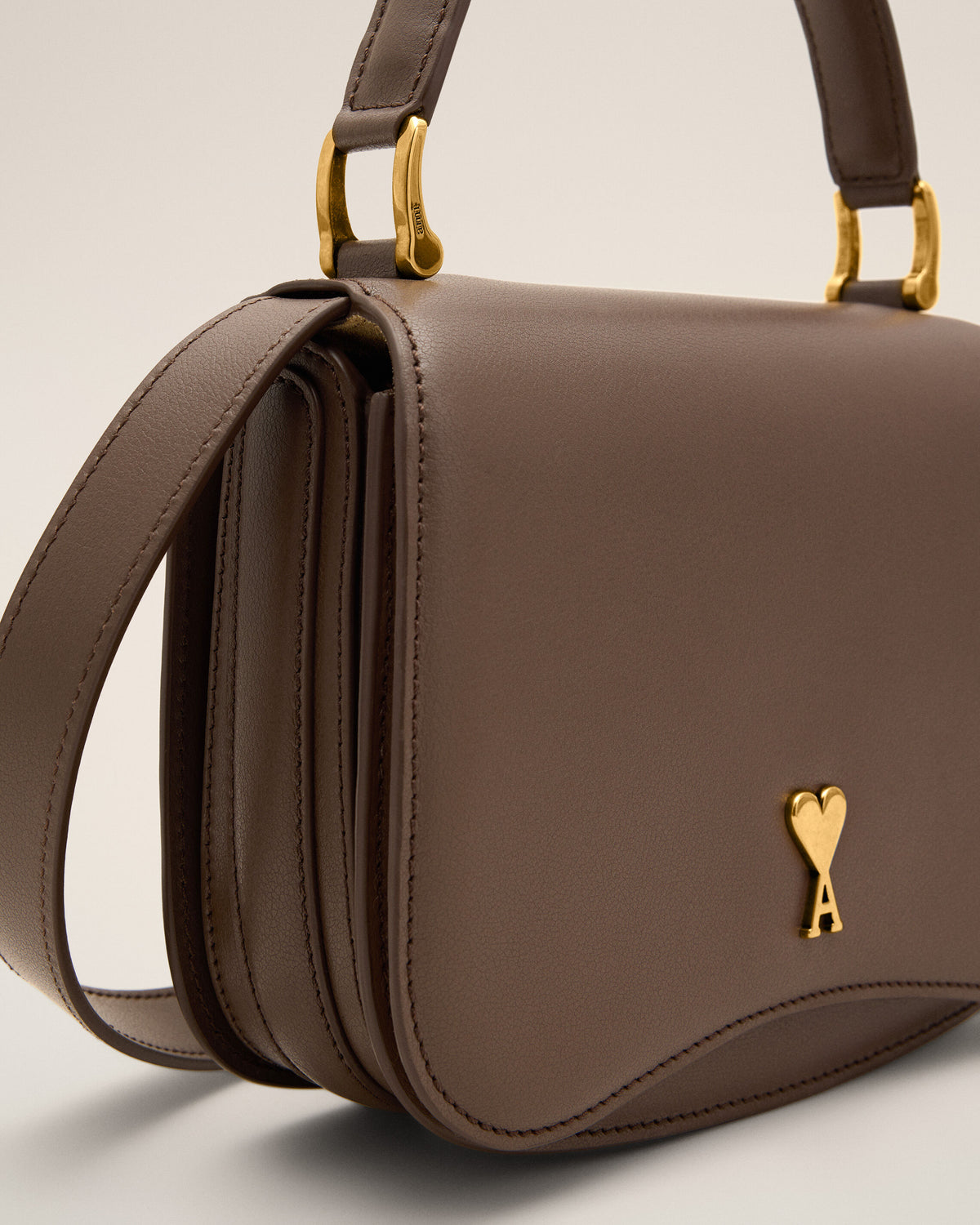 Brown cowhide leather Paris Paris top handle bag - 12