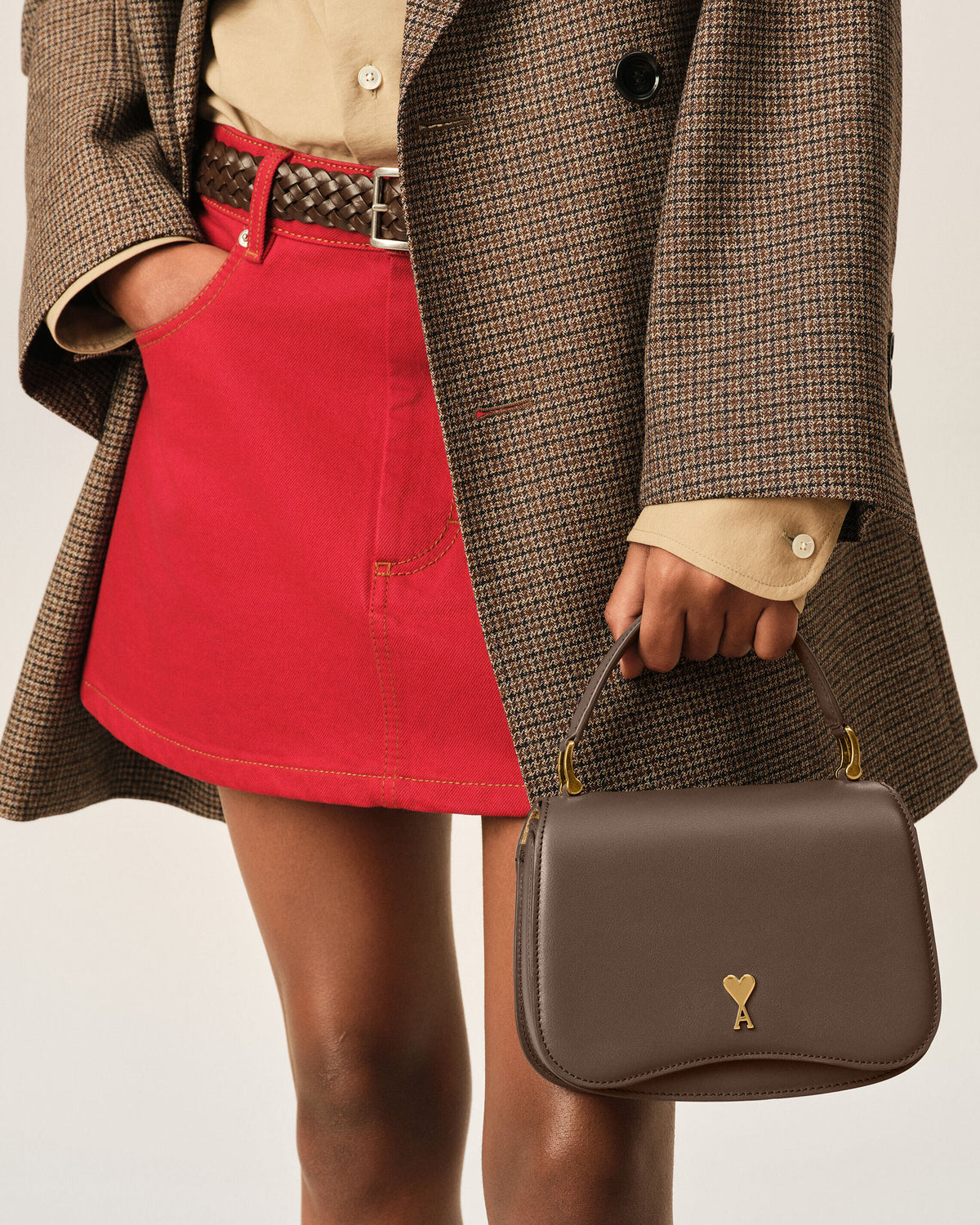 Brown cowhide leather Paris Paris top handle bag - 14