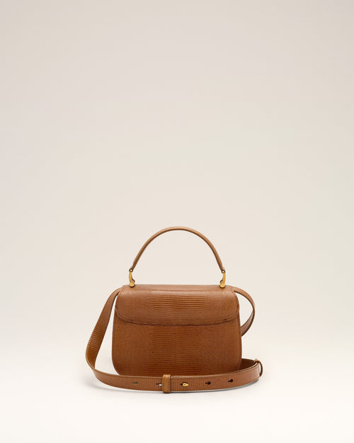 Bolso de mano Paris Paris de piel de vacuno marrón con grabado efecto lagarto - Mujer - 11 - AMI Paris - Ami Paris