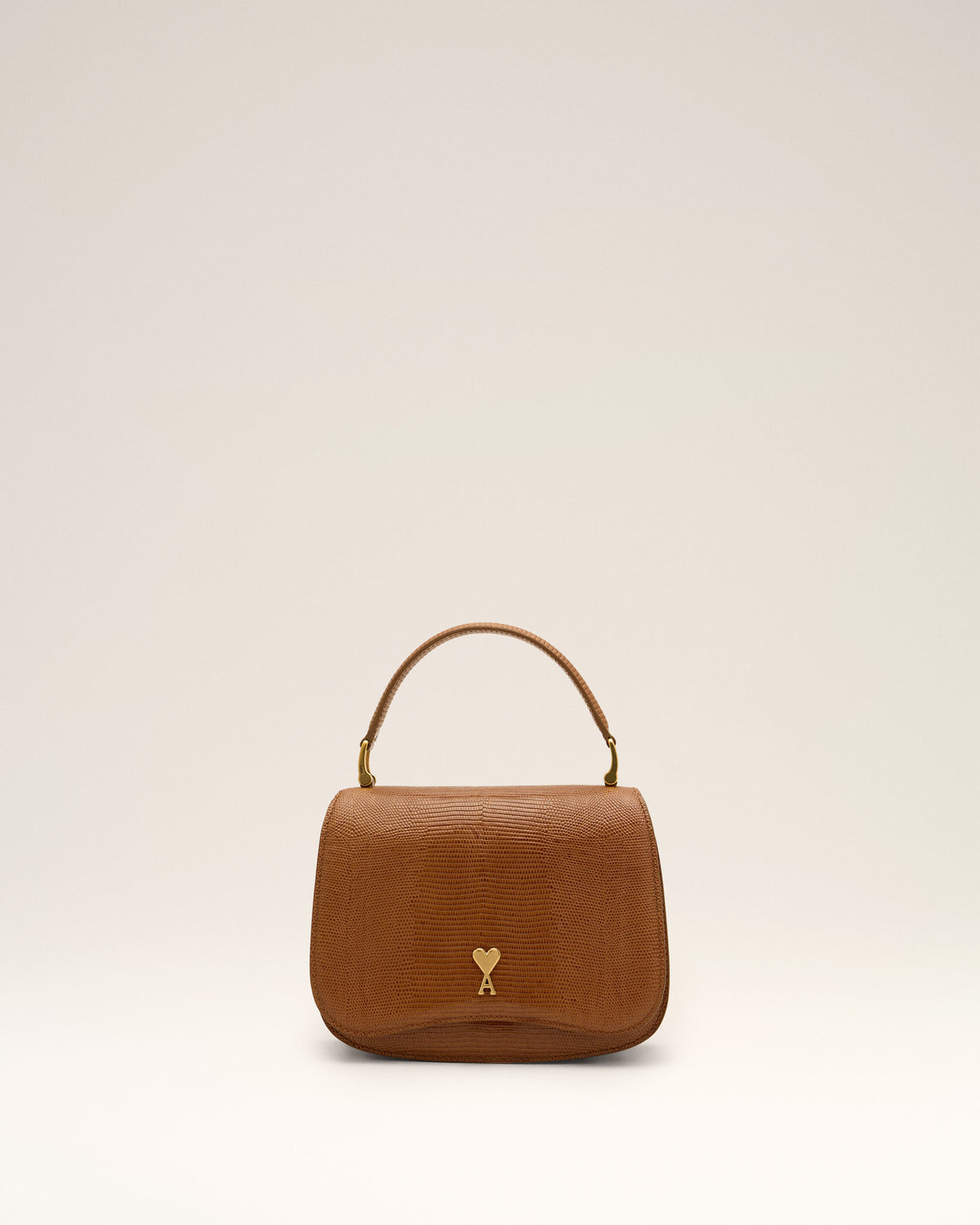 Brown lizard embossed cowhide leather Paris Paris top handle bag - 1