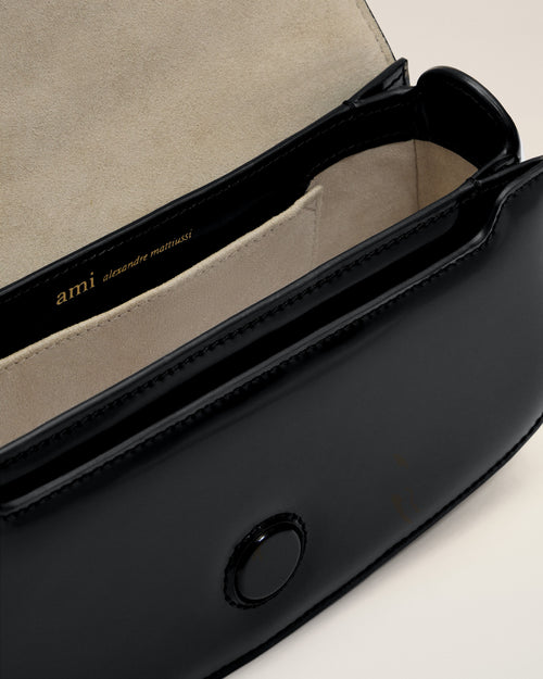 Black Cow Leather Shoulder Paris Paris Bag - 12 - Ami Paris