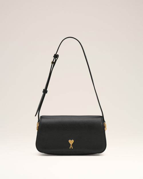 Black cowhide leather Paris Paris shoulder bag - Woman - 7 - AMI Paris - Ami Paris