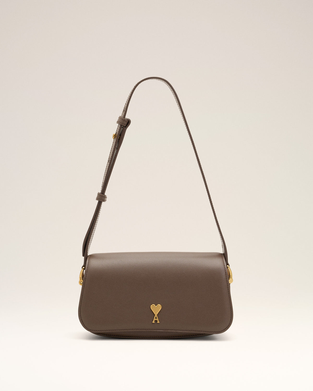 Brown cowhide leather Paris Paris shoulder bag - 1