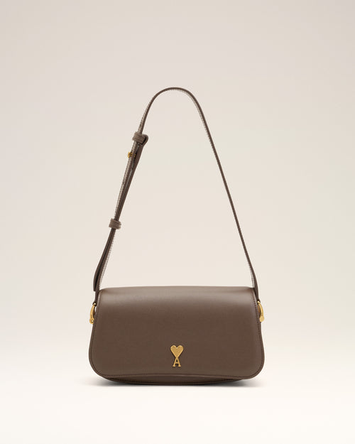 Brown cowhide leather Paris Paris shoulder bag - Man - 1 - AMI Paris - Ami Paris