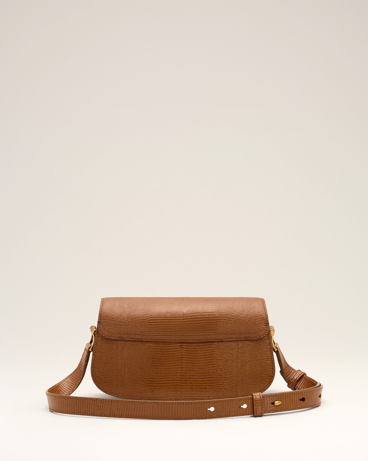 Brown lizard embossed cowhide leather Paris Paris shoulder bag - 10