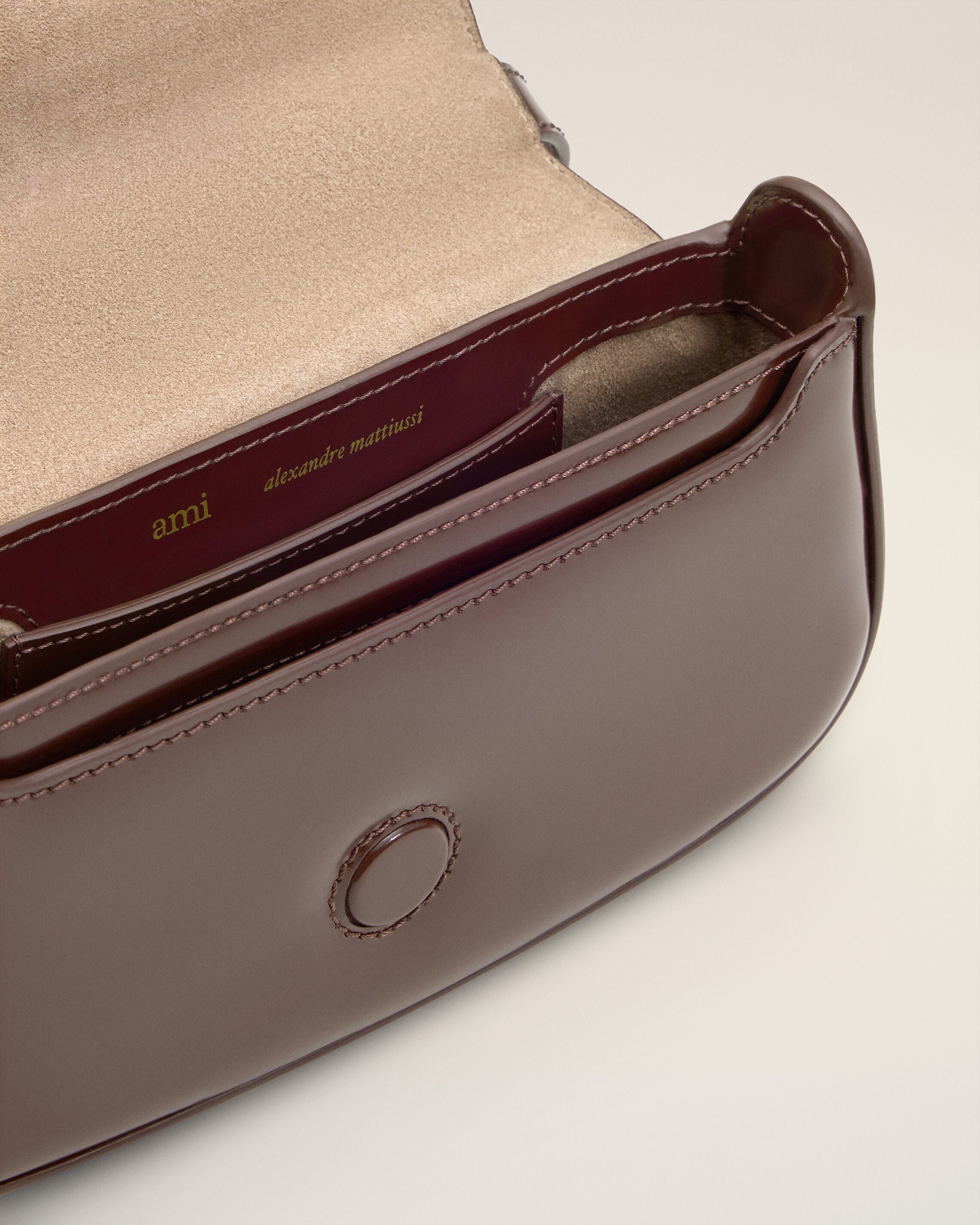 692- CHERRY Burgundy Glazed Leather Small Crossbody Paris Paris