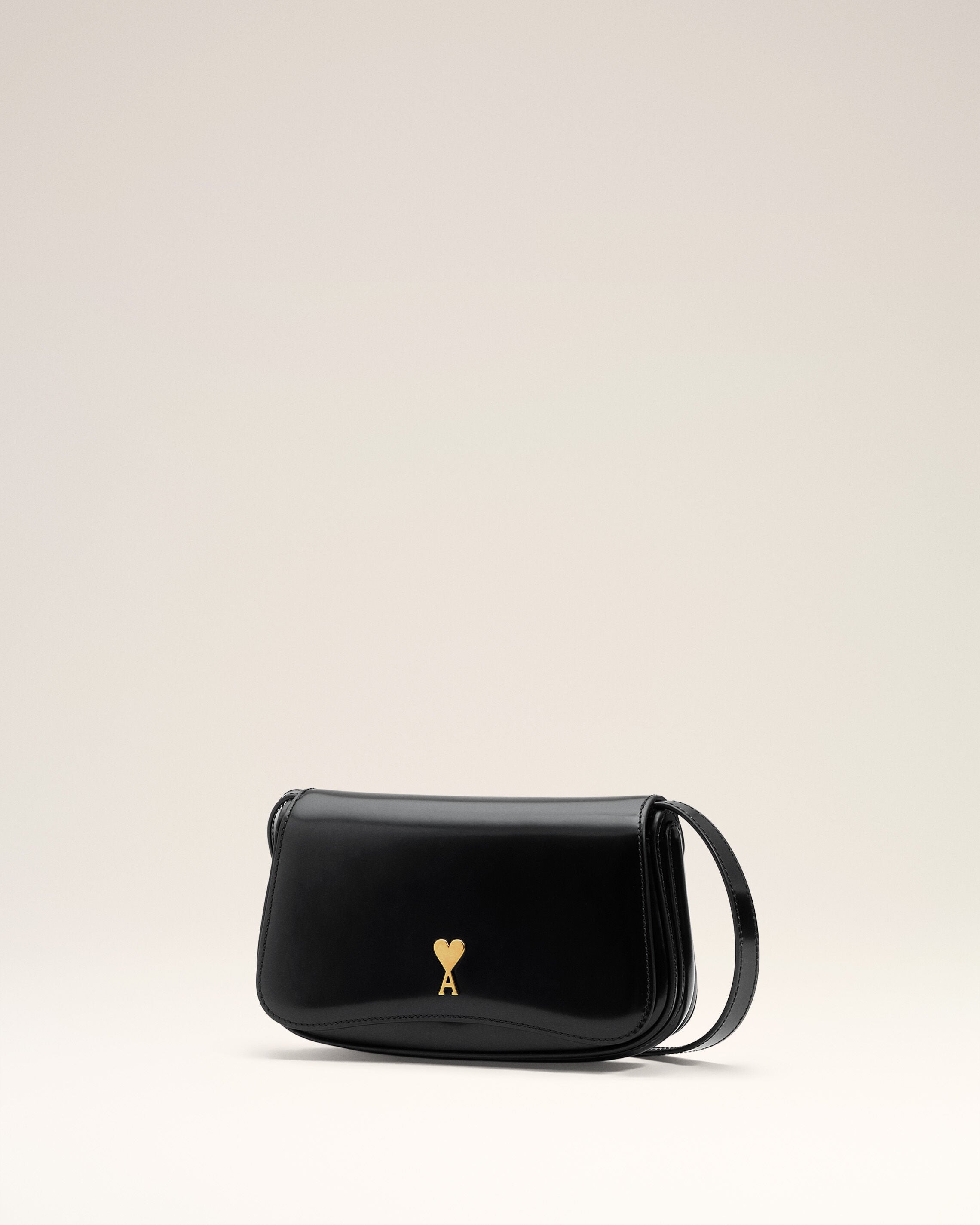 ブラック グレーズドレザー Paris Paris スモール クロスボディバッグ